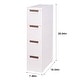 preview thumbnail 14 of 16, Javlergo White Stripe Narrow Storage Cabinet 3/4/5-Layer Rolling Bathroom Organizer with Drawers Wheels for Bathroom Living Room