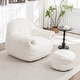 preview thumbnail 34 of 42, Bean Bag Chair, Comfy Bean Bag Sofa with Back Support, With Footstool,Faux Fur Bean Bag Chair