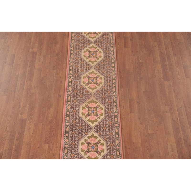 Geometric Bidjar Persian Vintage Runner Rug Handmade Wool Carpet - 2'0"x 9'9"