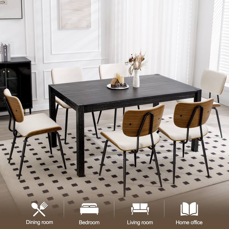 Faux Leather Upholstered Dining Chairs Set of 2/4 - 33.5" H x 17.5" W x 23" D