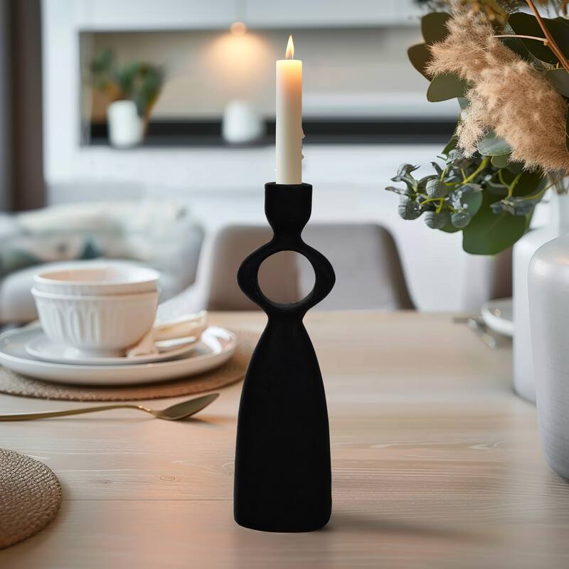 Sagebrook Home Open Cut-out Taper Holder, Black