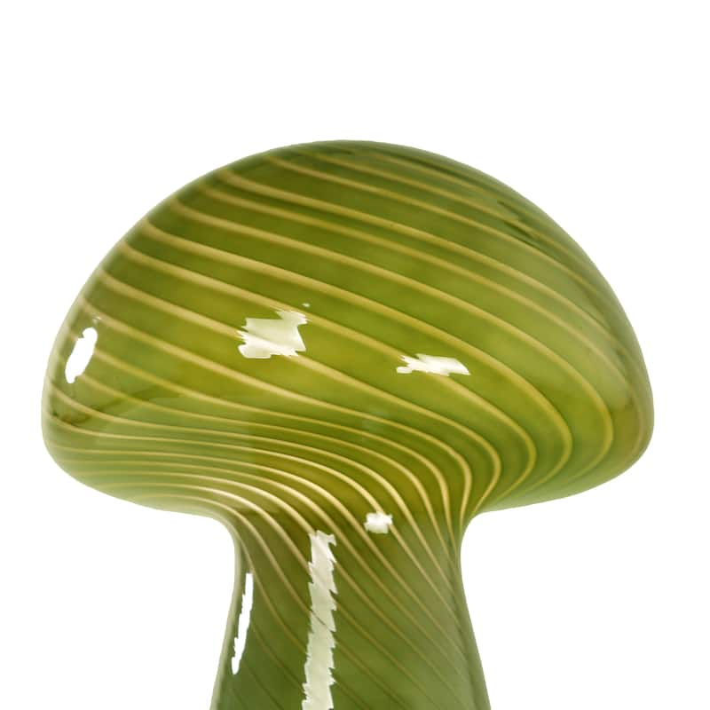Modern Glass Mushroom Novelty Table Lamp with Stripes