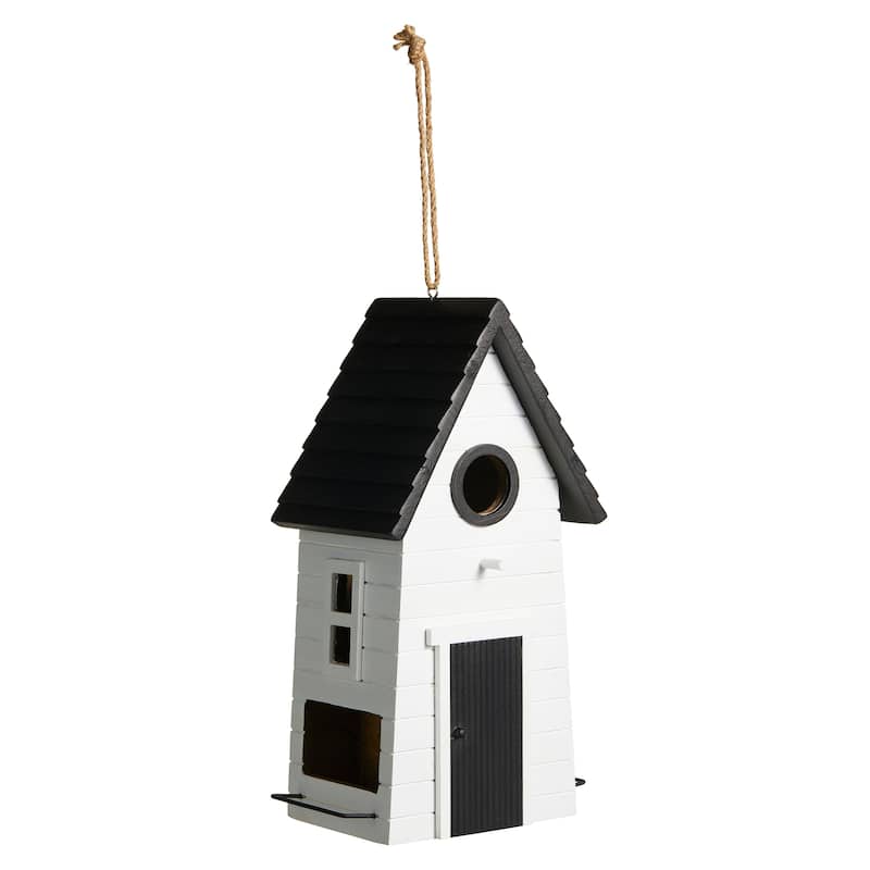 Glitzhome 14.25"H Functional and Decorative Solid Wood Garden Birdhouse - 8.50''L X 5.75''W X 14.25''H