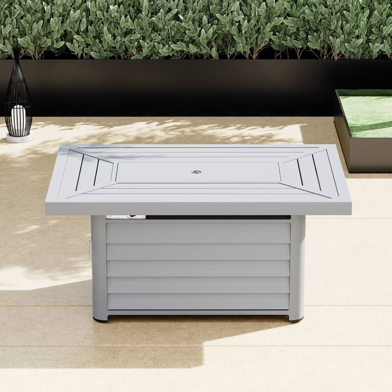 Corvus Wevok Rectangle Aluminum Propane Fire Pit Table