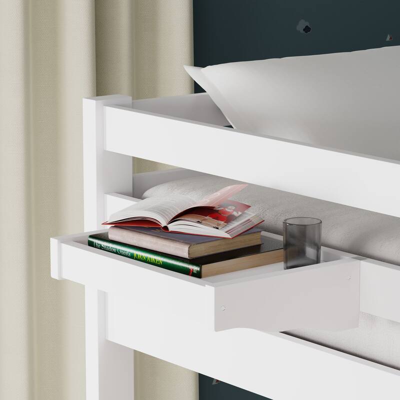 Plana Wood Bunk Bed, Hanging Nightstand and Trundle