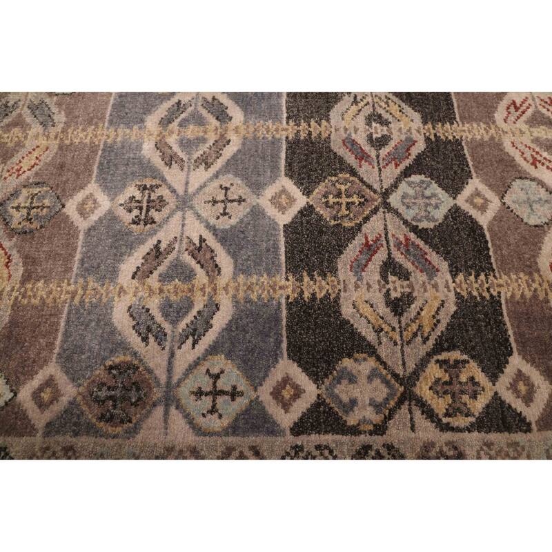 ECARPETGALLERY Hand-knotted Finest Agra Jaipur Grey Wool Rug - 2'5 x 7'10