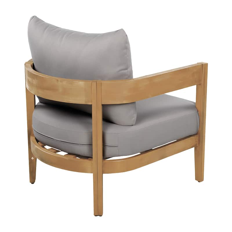 Brooklyn Outdoor Acacia Wood Club Chair with Cushions (Set of 2) by Christopher Knight Home
