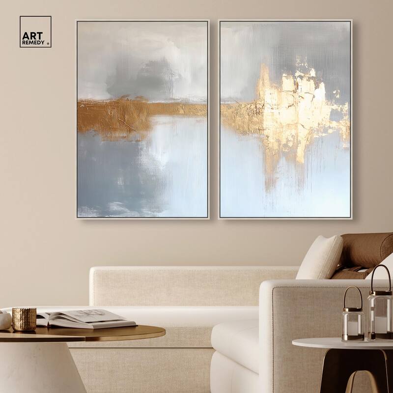 Serenity in Gold I Canvas Set of 2 by Art Remedy
