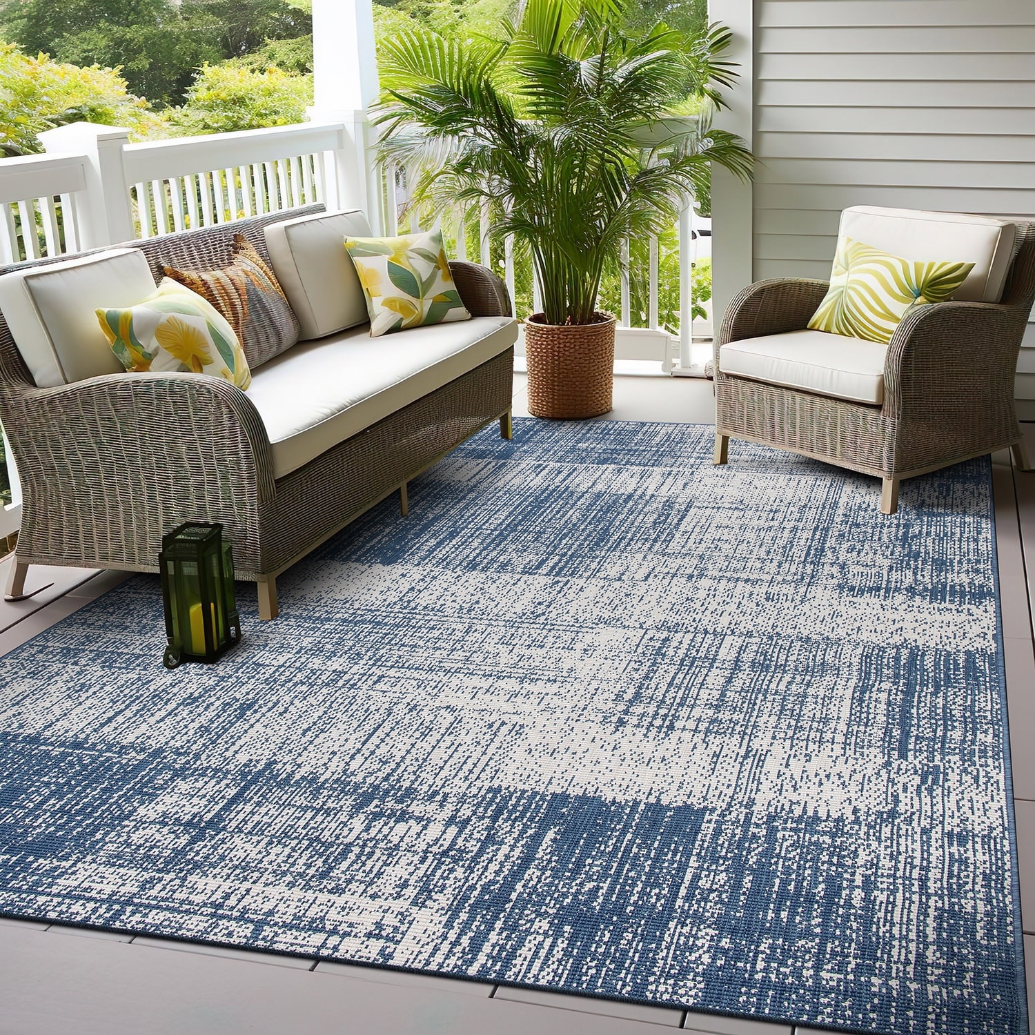 World Rug Gallery Distressed Boxes Indoor/Outdoor Area Rug