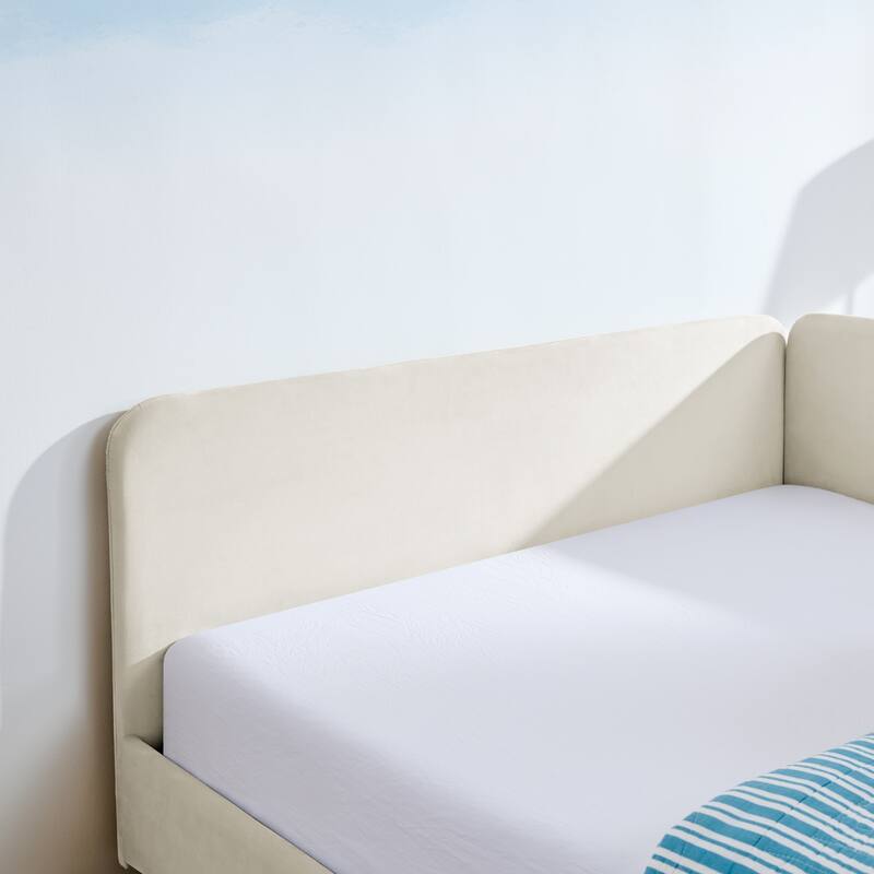 Upholstered Platform Bed with 2 Storage Drawers, Adjustable Velvet Sofa Bed Frame, Free Combination Living Room Daybed