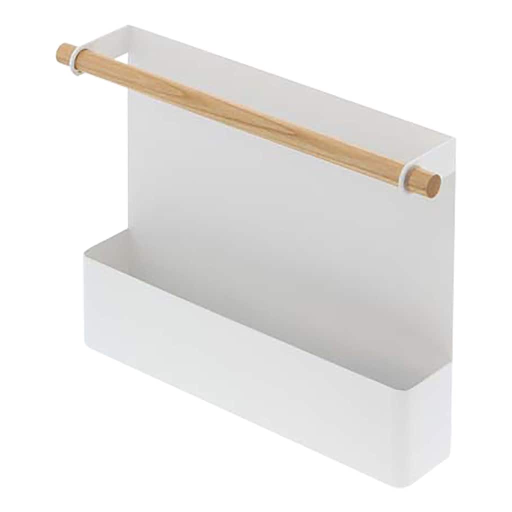 Yamazaki Home Magnetic Storage Pocket, Steel and Wood - L 2.17 x W 10.83 x H 7.87 inches