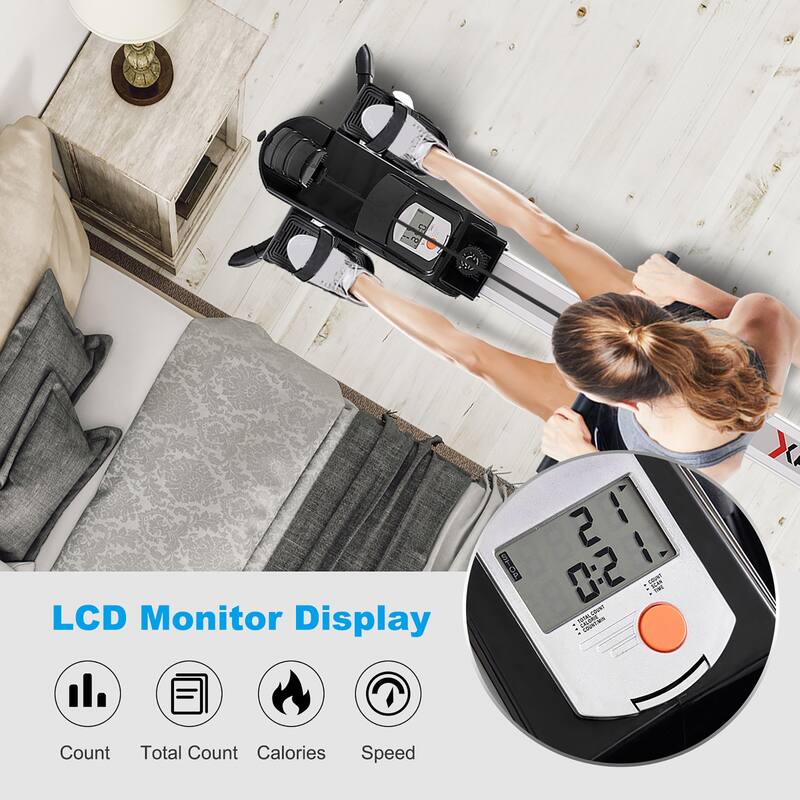Costway Magnetic Rowing Machine, Folding Rower with LCD Display and