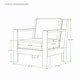 preview thumbnail 8 of 19, Cambridge Casual Logan Modern Teak Outdoor Club Chair with Sunbrella Cushion