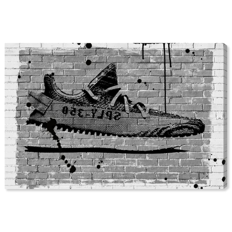 Wynwood Studio Fashion and Glam Brick Sneaker Black and Modern & Contemporary Wall Art Canvas Print