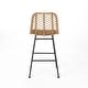 preview thumbnail 14 of 18, Sawtelle Outdoor Wicker Barstools (Set of 2) by Christopher Knight Home