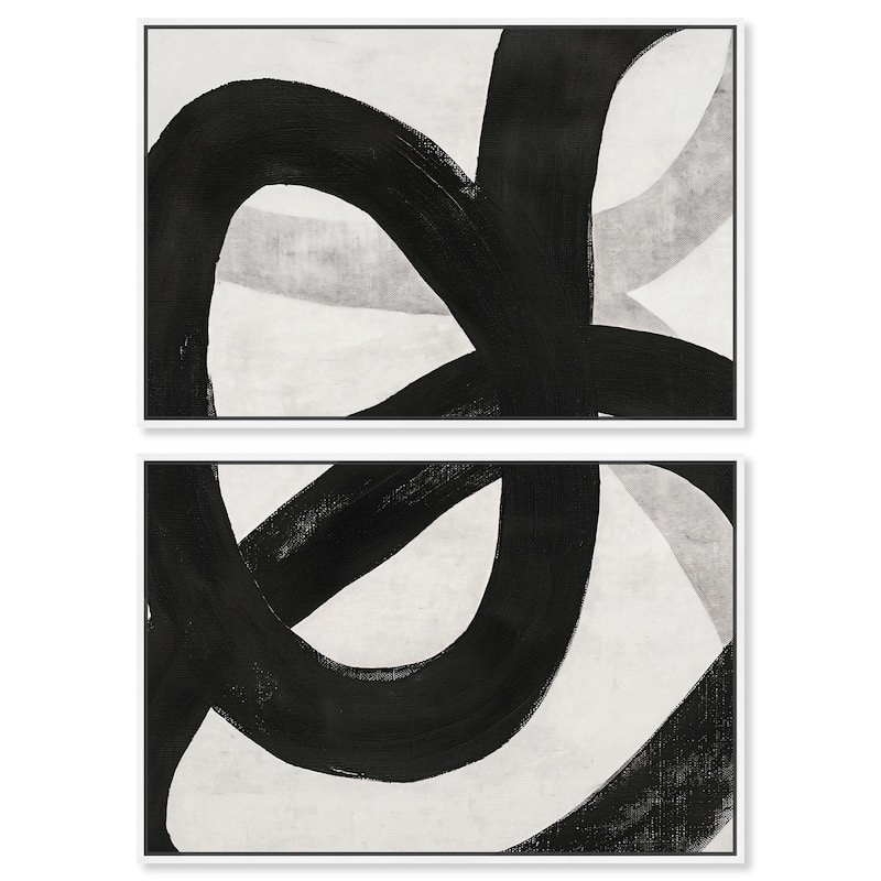 Infinite Loop I Canvas Set of 2 by Art Remedy - 54" x 36" - White