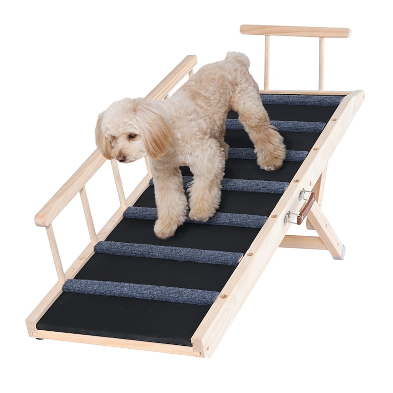 VEVOR Dog Ramp,Folding Pet Ramp for Bed,Adjustable Dog Ramp for Adjustable,Suitable for Couch,Sofa,Car - 47.2" Long,Adjustable from 13.8" to 27.6"