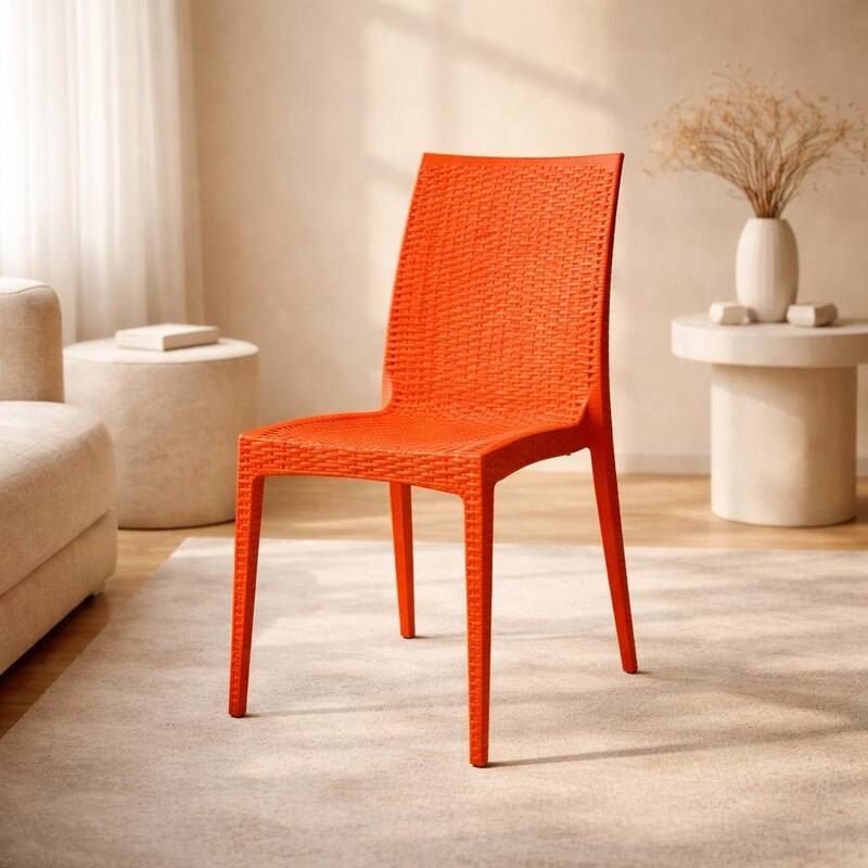 Mace Outdoor Wicker-Style Weather-Resistant and Stackable Dining Chair for Patios, Cafes, Indoor and Outdoor