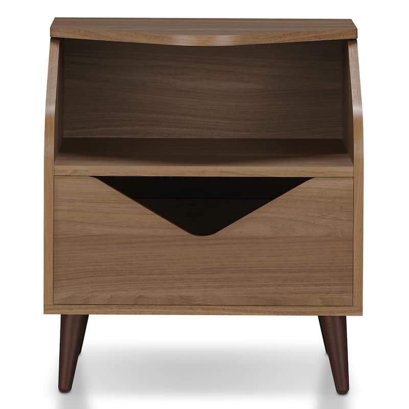 DH BASIC Mid-century Modern 20-inch 1-Shelf and 1-Drawer End Table by Denhour