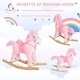 preview thumbnail 4 of 3, Plush Pink Pony Ride-On Rocking Horse with Sounds, Galloping and Neighing for Kids Over 3 Years