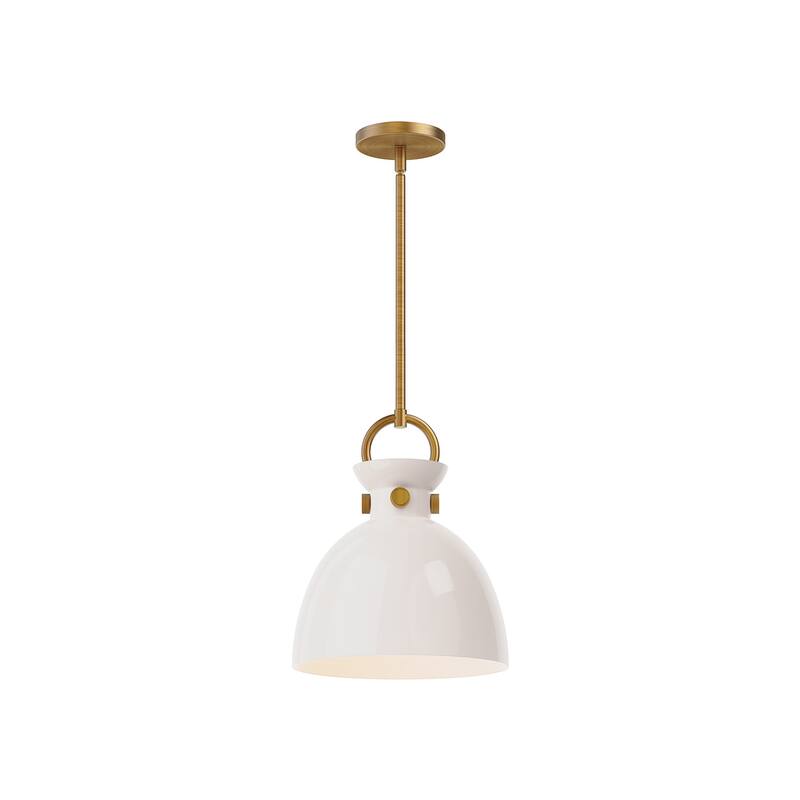 Alora Lighting PD411811 Waldo 11" Wide Pendant - Aged Gold / Opal Glass