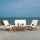 preview thumbnail 12 of 75, SAFAVIEH Outdoor Chaston 4-Piece Conversation Patio Set with Accent Pillows Natural/Beige/Black/White