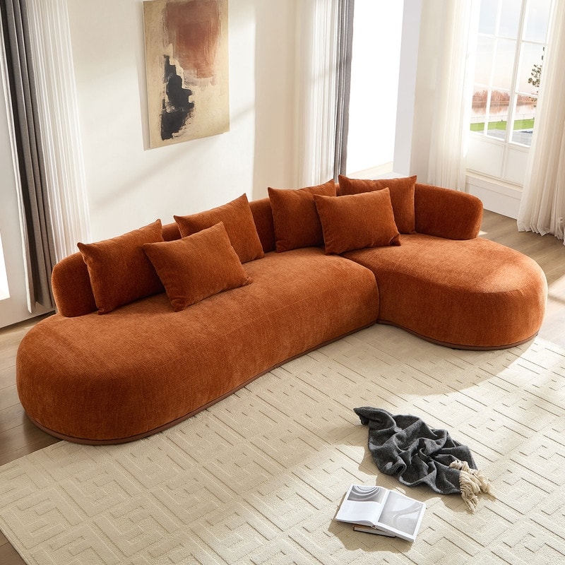 134.63" Oversize Cloud Sectional Couch with L-Shape Chaise, Modern Upholstered Sofa with Deep Seat for Living Room