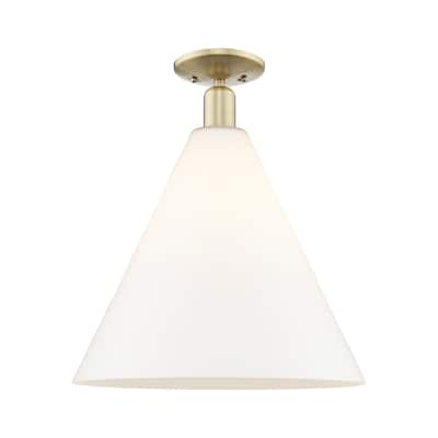 Innovations Lighting 716-1C-19-16 Berkshire Glass Semi-Flush Berkshire