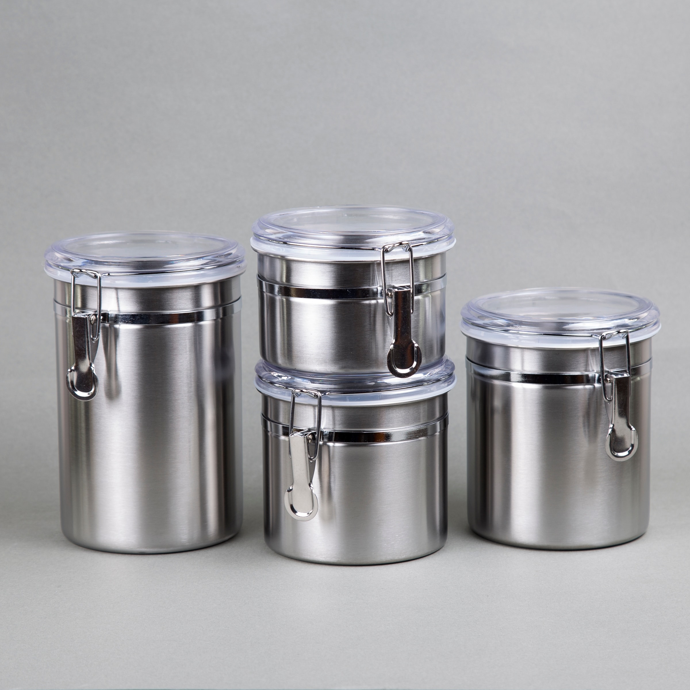 Creative Home 4-Piece Stainless Steel Canister Set with Airtight