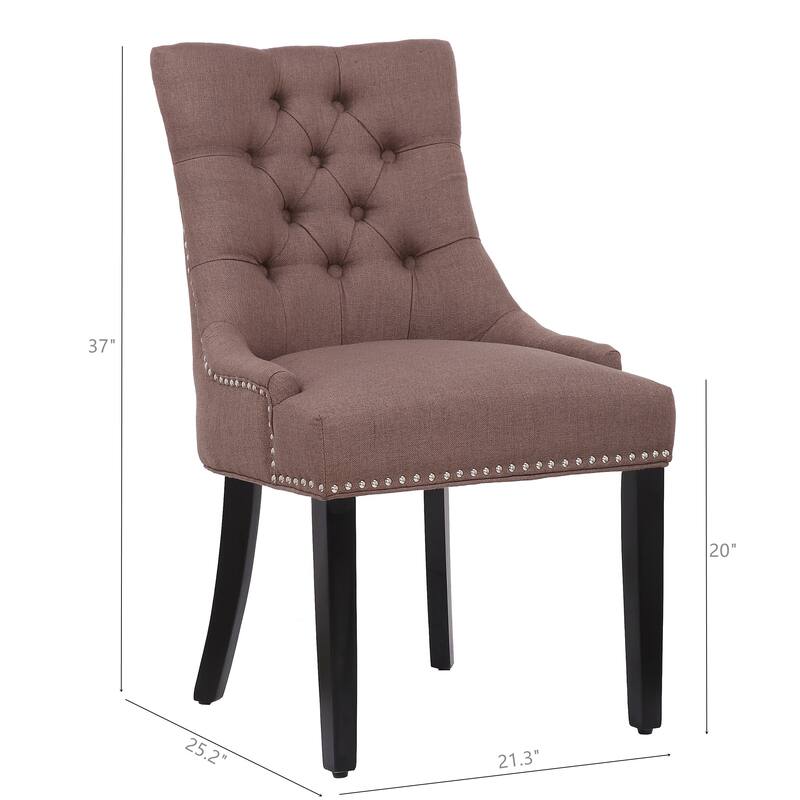 Grandview Tufted Upholstered Linen Fabric Dining Chair