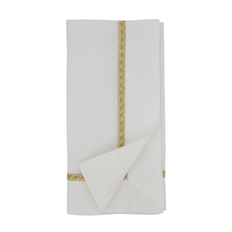 Napkins With Embroidered Border Design (Set of 4)