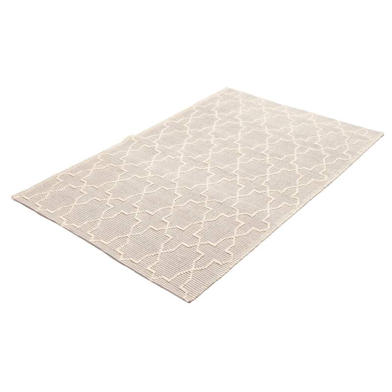 ECARPETGALLERY Braid weave Sienna Grey Wool Rug - 5'0 x 7'11