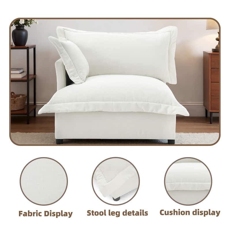 Double Layer Cushion Comfy Cloud Modular Sectional Sofa Couch Ottoman