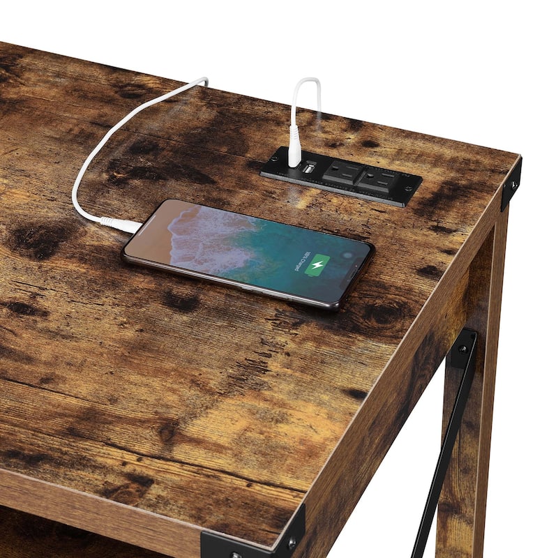 Convenience Concepts Durango 42 Inch Desk with Charging Station and Shelves