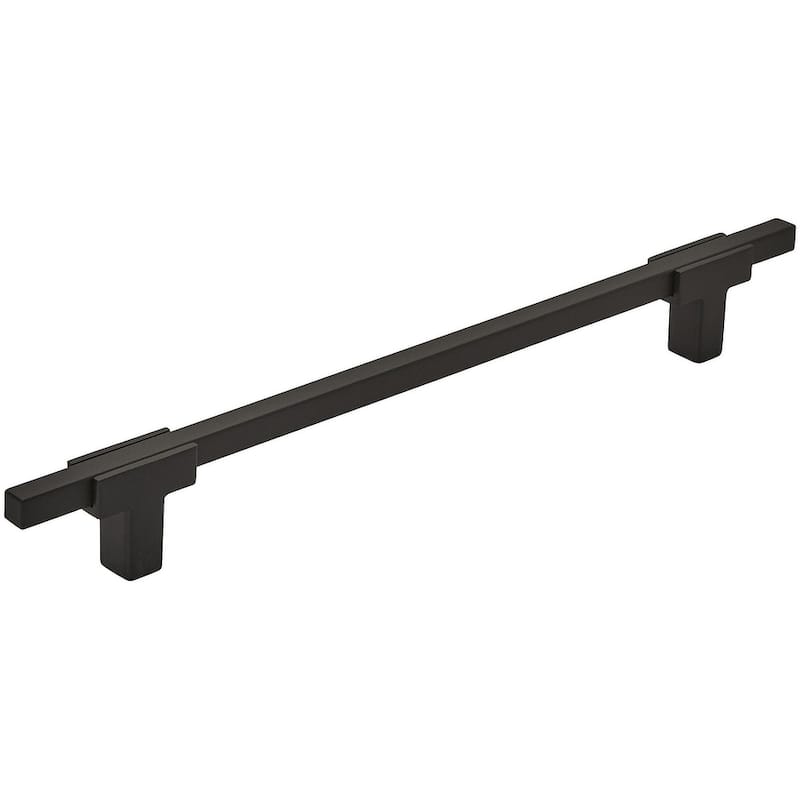 Amerock Urbanite 7-9/16 Inch Center to Center Bar Cabinet Pull - Matte Black / Matte Black