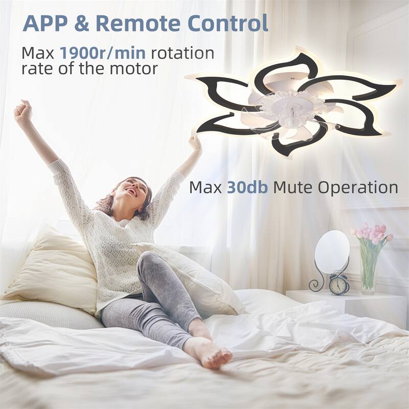 32.6" Ceiling Fan with Lights, Remote Control 3 Color Temperatures