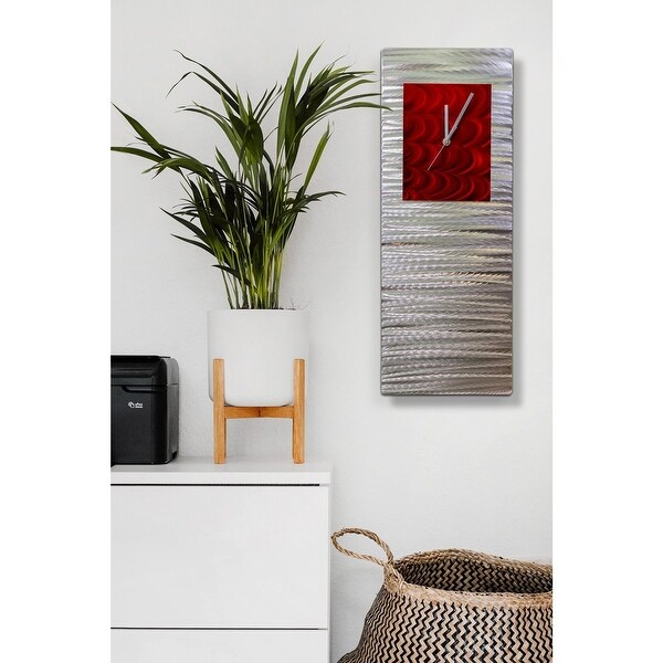 Statements2000 Modern Metal Wall Clock Art Abstract Decor by Jon Allen - Radiance Clock - 24" x 9". Opens flyout.