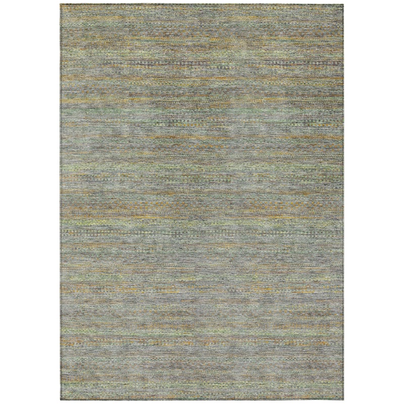 Machine Washable Indoor/Outdoor Modern Stripes Chantille Rug