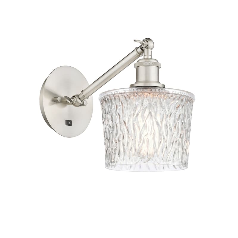 Innovations Lighting 317-1W-12-7 Niagra Sconce Niagra 12" Tall Wall - Brushed Satin Nickel / Clear