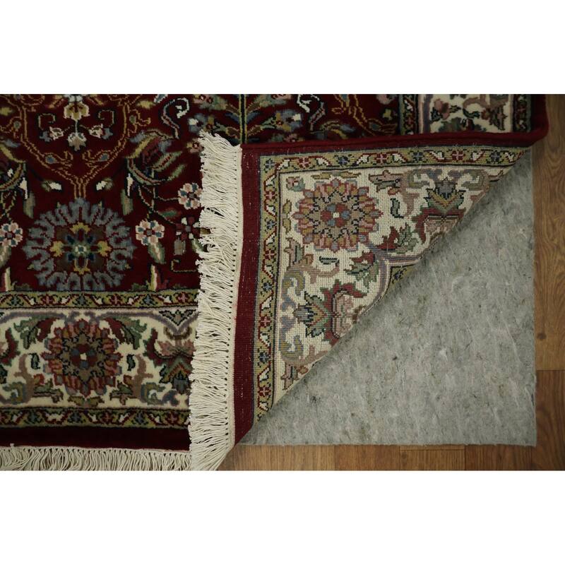 Hand Knotted Oriental 100% Wool Carpet Traditional All-Over Red Agra Area Rug - 5' 9'' X 4' 0''