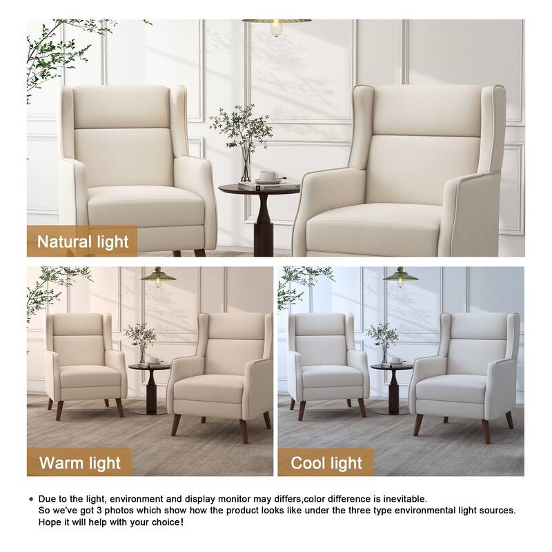 Set of 2 Upholstered Modern Accent Chair Living Room Armchairs