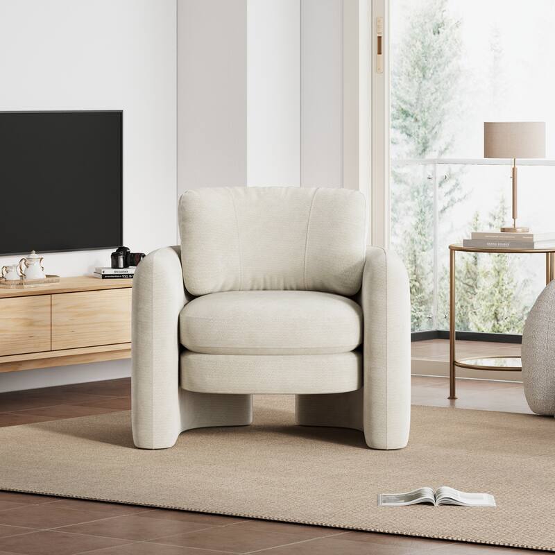 Accent Chairs, Living Room Chairs Upholstered Barrel Armchair for Living Room