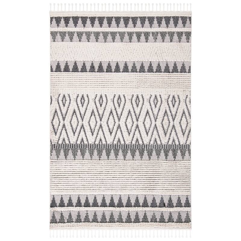 SAFAVIEH Marrakech Bohemian & Eclectic Waneta Oriental Ivory/Blue Polyester Rug