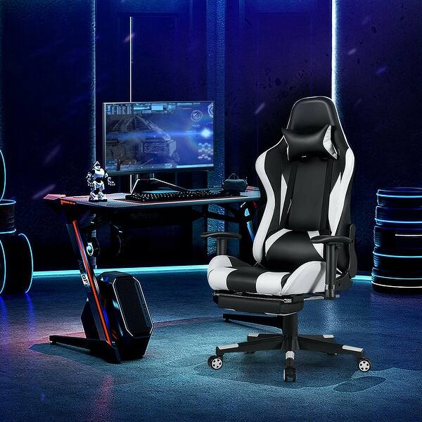 Shop Costway Massage Gaming Chair Recliner Gamer Racing Chair W