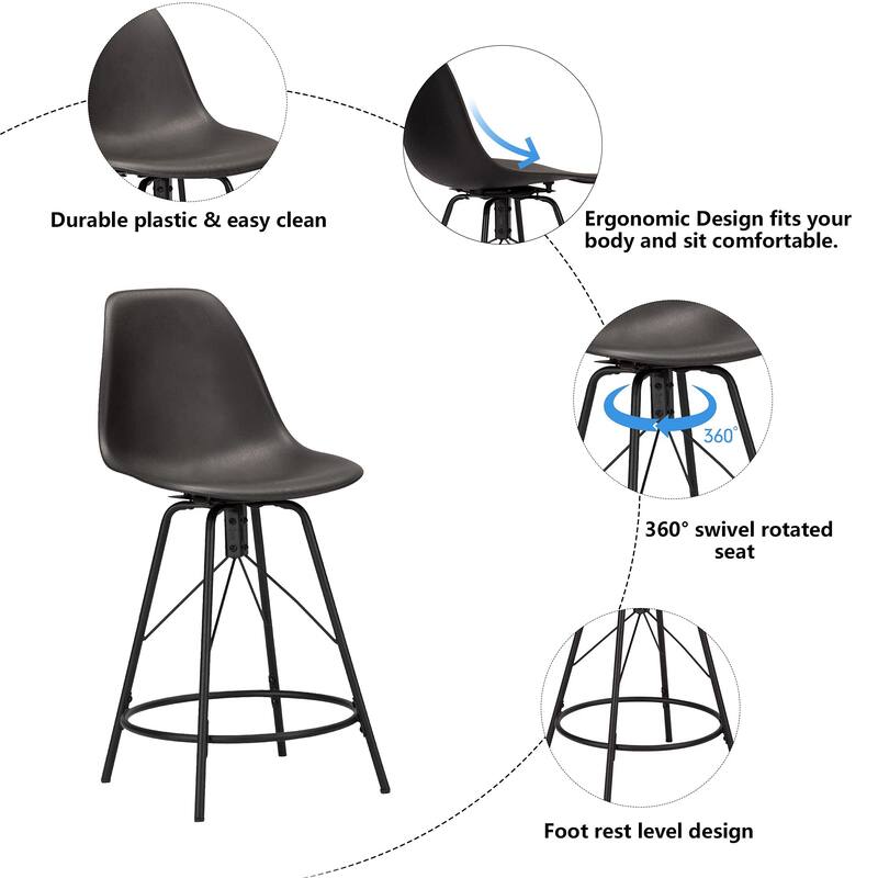 Bar Stools,Swivel Bar Stools with Backs Set of 4