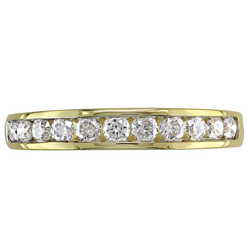 Miadora 14k Yellow Gold 1/2ct TDW Channel-Set Diamond Anniversary Band (G-H,I2-I3)