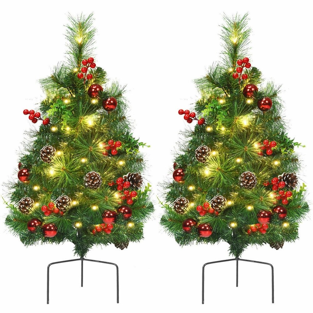 2ft-8ft LED Fibre Optic Christmas Tree Pre Lit Xmas Lights Home Decor Decoration 