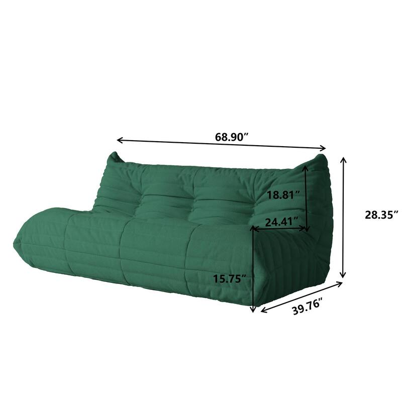 Soft Tufted Bean Bag Sofa,Extra Large Lazy Lounger Set for Living Room