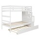 preview thumbnail 10 of 13, Modern & Clean Design Twin over Twin Bunk Beds With Twin Trundle and Stairway Storage Function,Elegant Children Bed