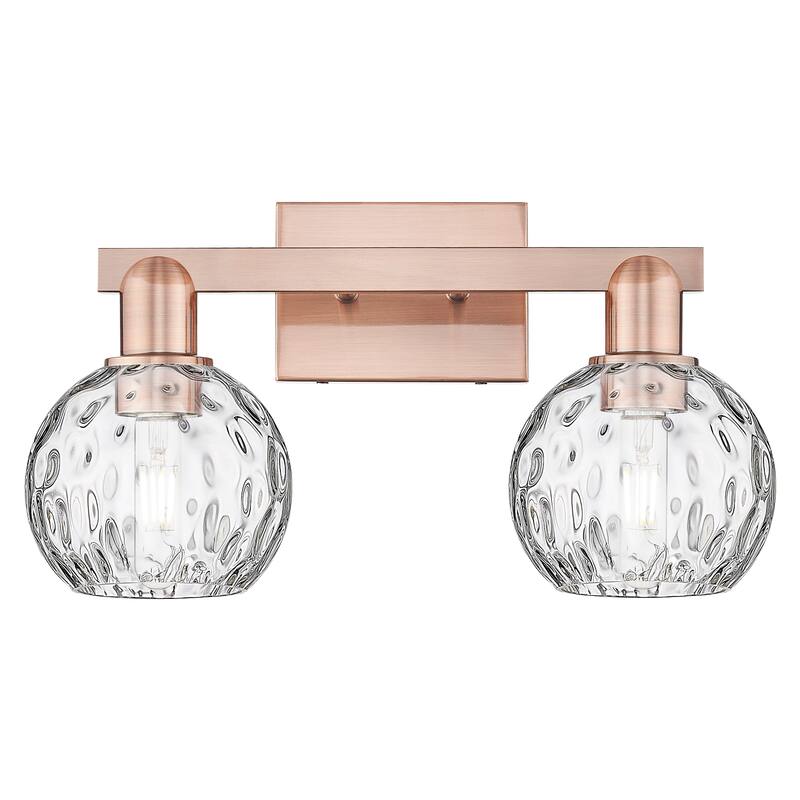 Innovations Lighting Endless Possibilities Arcadia - Athens Water Glass - 2 Light 17" Bath Vanity Light - Antique Copper